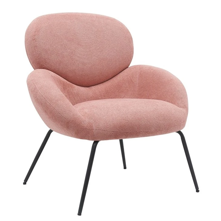 Partner New Model Modern Design Pink Fabric Cover Leisure Chair BARAK
